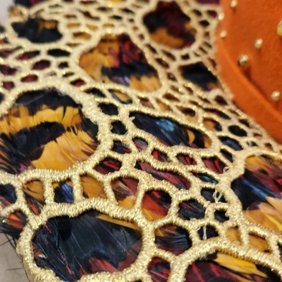 Jack Mcconnell BOUTIQUE‎ Feathers, Lace & Studs Wool Hat RARE main image 13